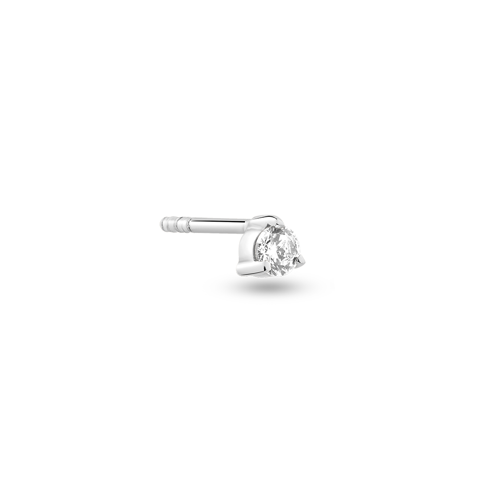 SINGLE SHINY STUD SILBER