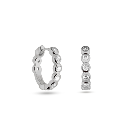 AMY HOOPS MEDI SILBER
