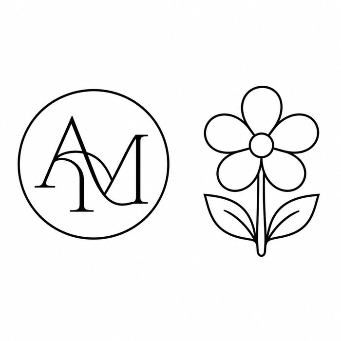 Monogramm und Blume als Line-Art