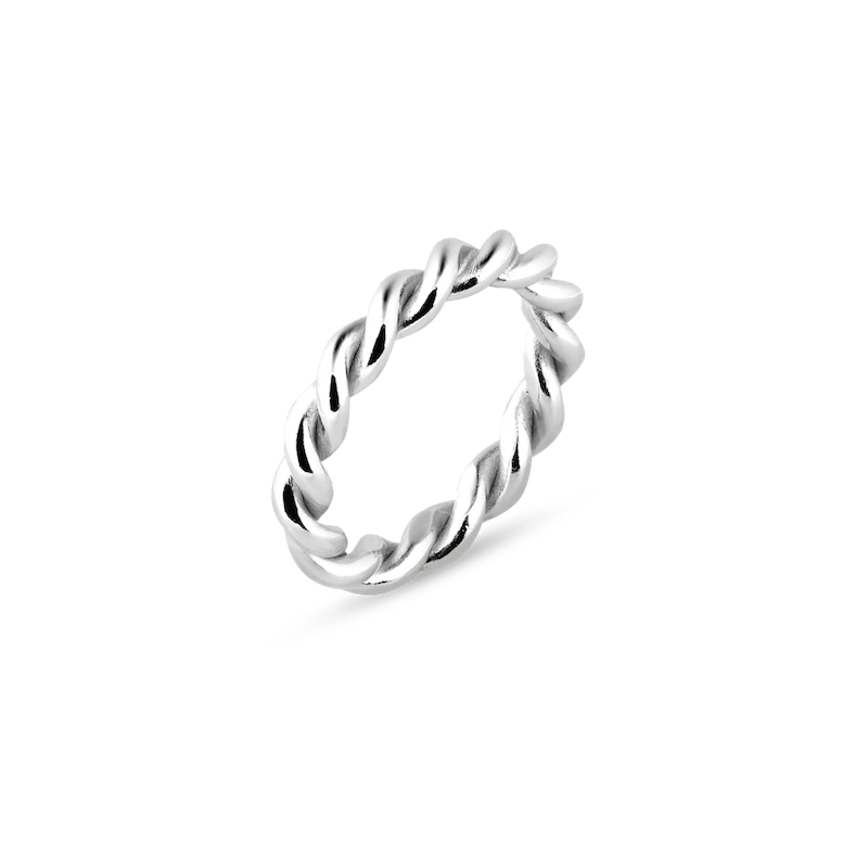 CHUNKY BRAIDED RING SILBER